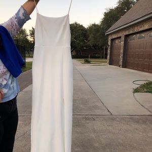 Floor length long white dress